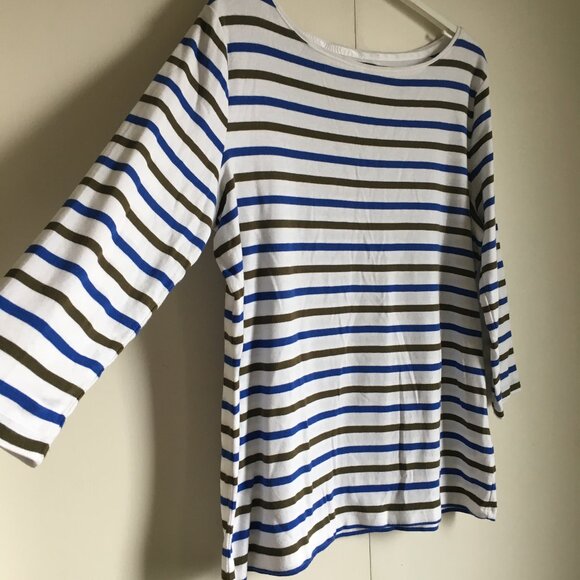 Talbots Cotton Modal Stripes & Lace Tie Up Top - Picture 5 of 14